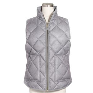 J. CREW Textured Quilted Down Filled Grey Puffer Vest Size XL
